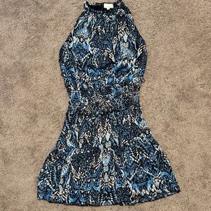 Pinch Blue and Black Patterned Mini Dress